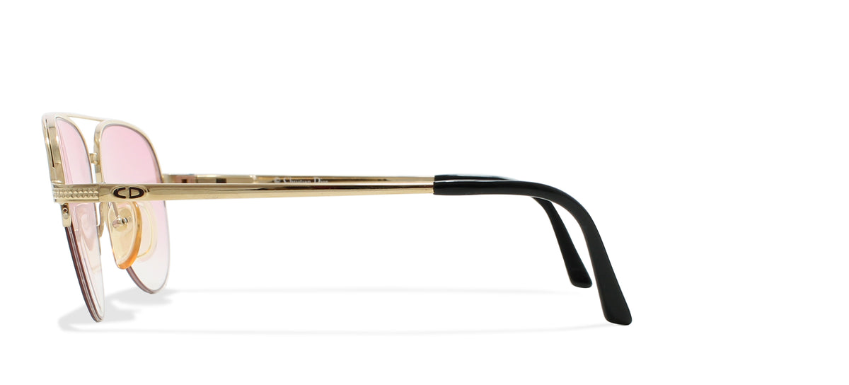 Christian Dior 2792 40 Semi-Rimless Pink Lens Sunglasses