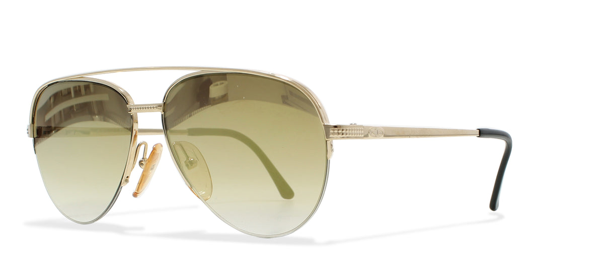 Christian Dior 2792 40 Semi-Rimless Gold Lens Sunglasses