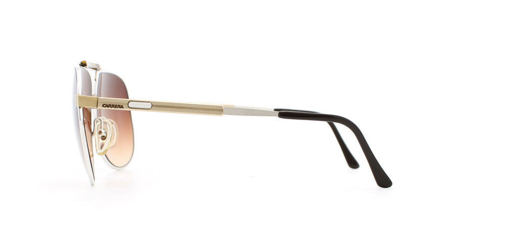 COPY - BRAND NEW Carrera Gold/White Polarized Aviators Carrera 1077 Navigator Sunglasses with Metal-Acetate Temples  main image 4